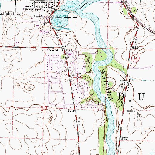 Topographic Map of Riverwood Estates, WI