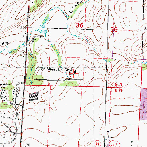 Topographic Map of Saint Albert the Great Church, WI