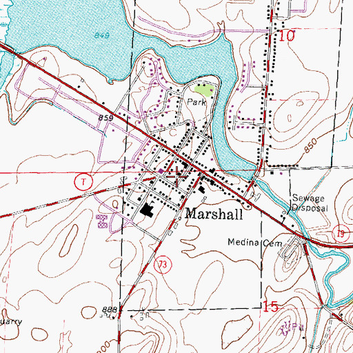 Topographic Map of Saint Mary of the Nativity Church, WI