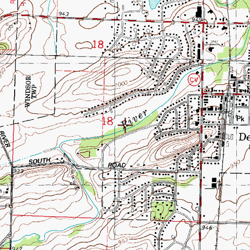 Topographic Map of Western Green Area Park, WI