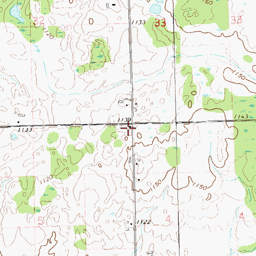 Topographic Map of East River School (historical), WI