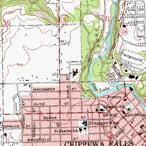 Topographic Map of Hannah M Rutledge Home for the Aged, WI