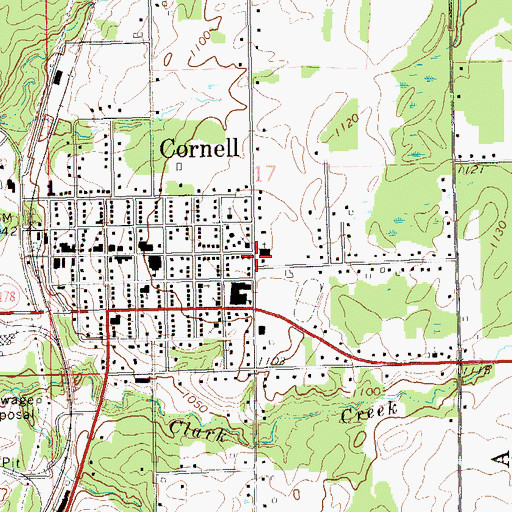 Topographic Map of Holy Cross Catholic Church, WI