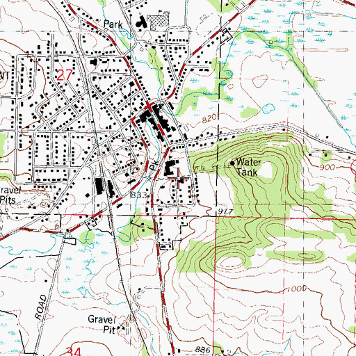 Topographic Map of First Lutheran Church, WI