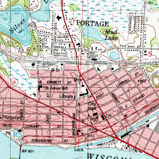 Topographic Map of Goodyear Park, WI