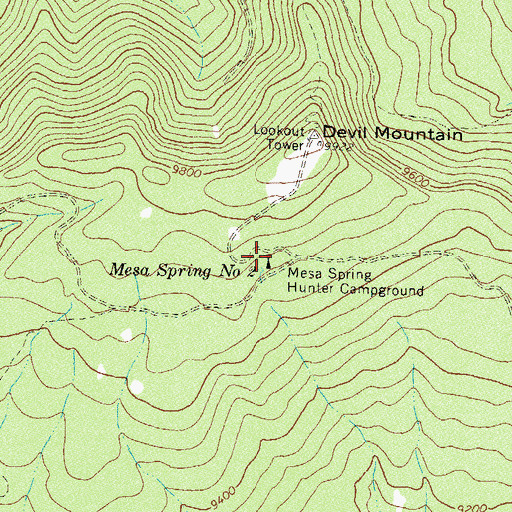 Topographic Map of Mesa Spring Hunter Campground, CO