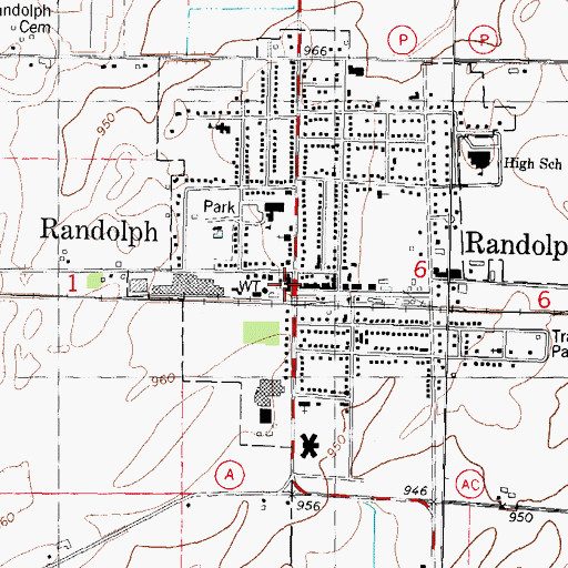 Topographic Map of Randolph Post Office, WI