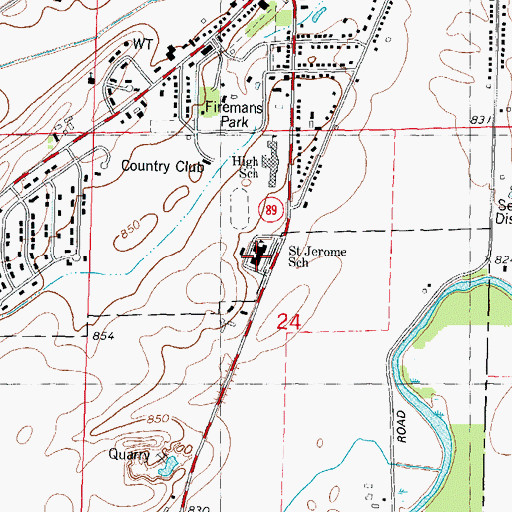 Topographic Map of Saint Jerome School, WI