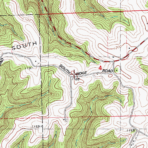 Topographic Map of South Ridge School (historical), WI