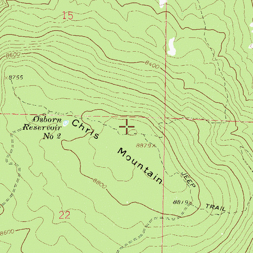 Topographic Map of Chris Mountain, CO