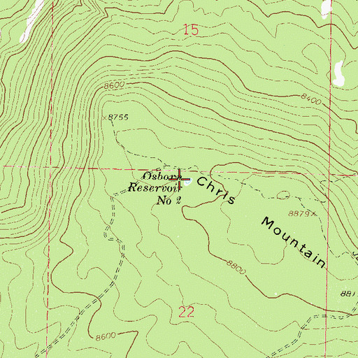 Topographic Map of Osborn Reservoir Number 2, CO