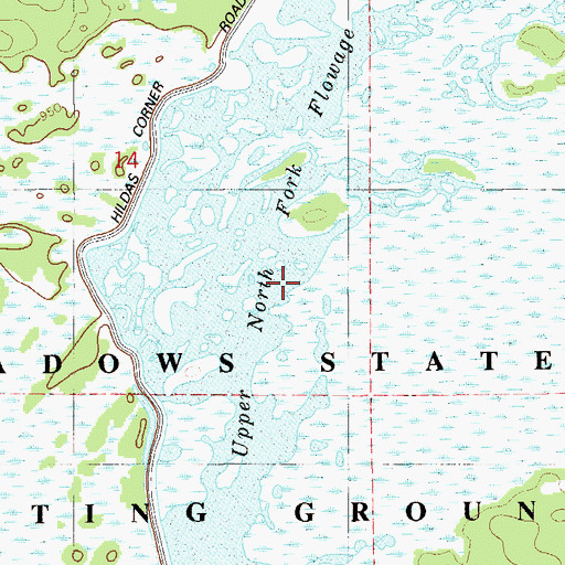Topographic Map of Upper North Fork Flowage, WI