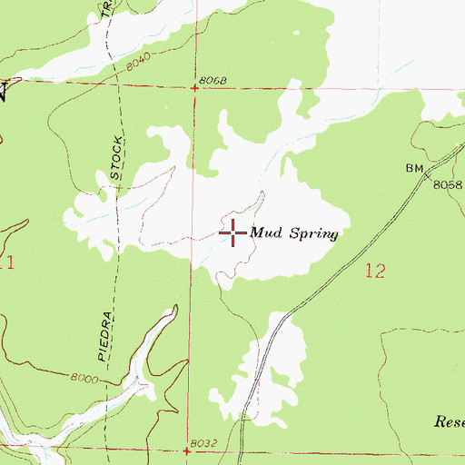Topographic Map of Mud Spring, CO