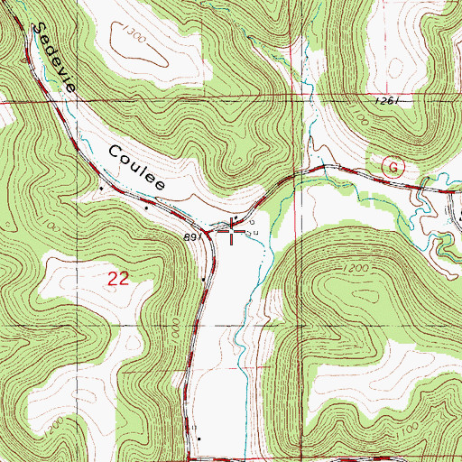 Topographic Map of Sedevie Coulee, WI