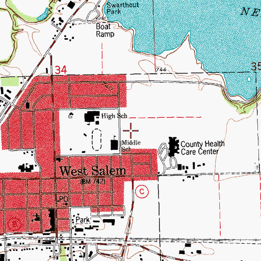 Topographic Map of West Salem Elementary School, WI
