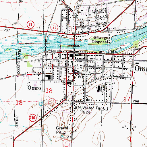 Topographic Map of First Presbyterian Church, WI
