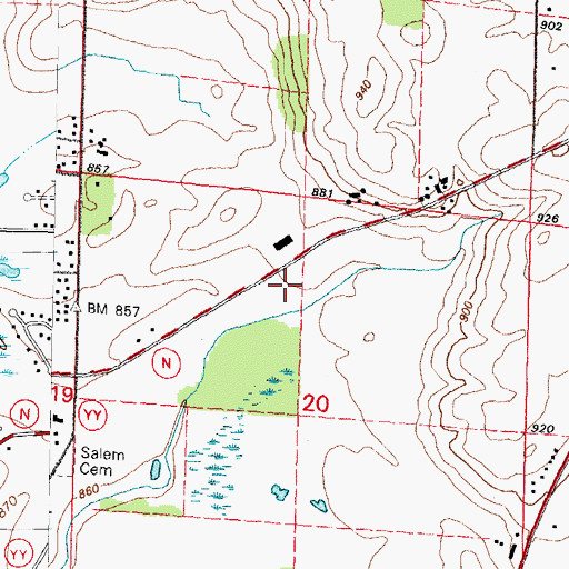Topographic Map of Green Meadow Elementary School, WI