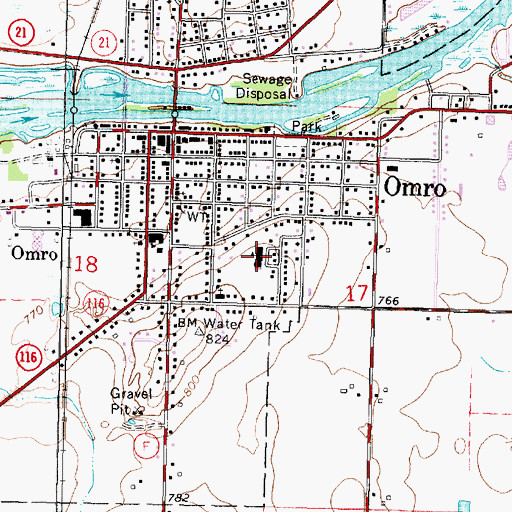 Topographic Map of Patch Elementary School, WI