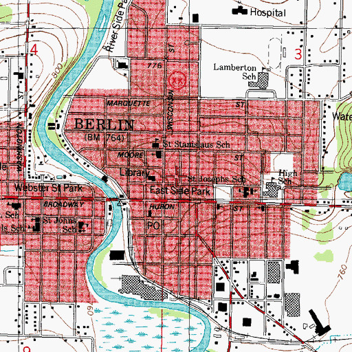 Topographic Map of First Baptist Church (historical), WI