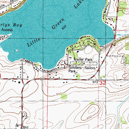 Topographic Map of Soldiers-Sailors Park, WI