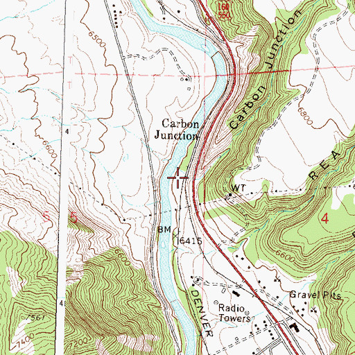Topographic Map of Carbon Junction Canyon, CO