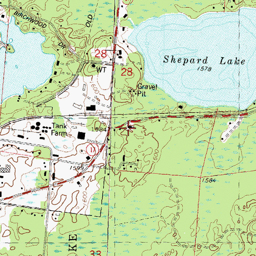 Topographic Map of Kingdom Hall Church, WI