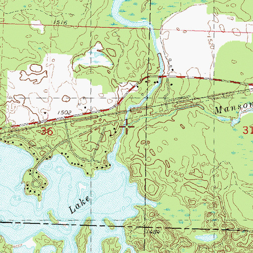 Topographic Map of Manson Creek, WI