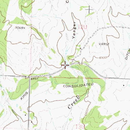 Topographic Map of Yeager Canyon, CO