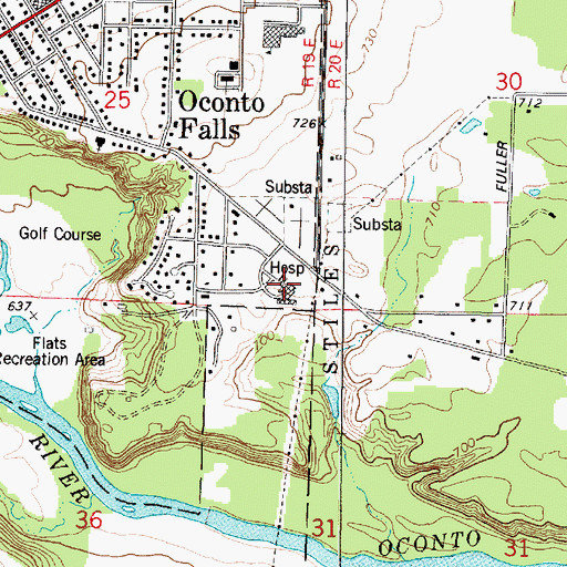Topographic Map of HSHS Saint Clare Memorial Hospital, WI
