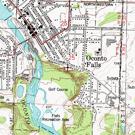 Topographic Map of Grace Lutheran Church, WI