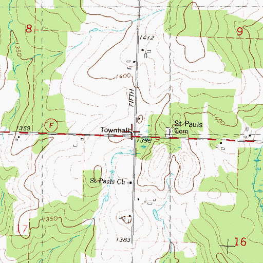 Topographic Map of Barney School (historical), WI