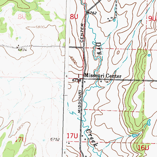 Topographic Map of Missouri Center, CO