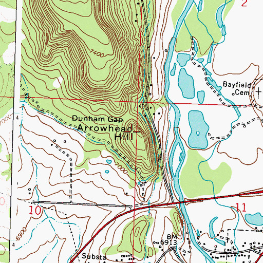 Topographic Map of Arrowhead Hill, CO