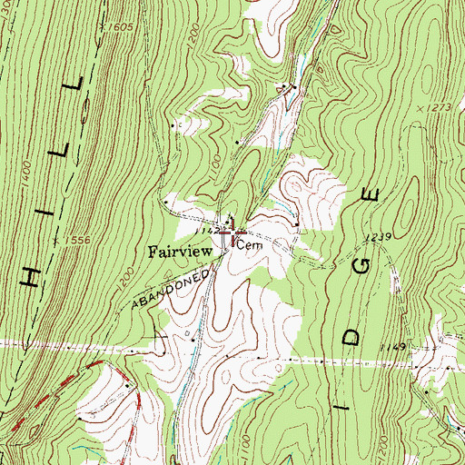 Topographic Map of Fairview Cemetery, PA