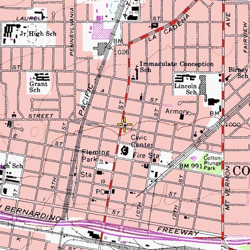 Topographic Map of Saint Johns Lutheran Church, CA