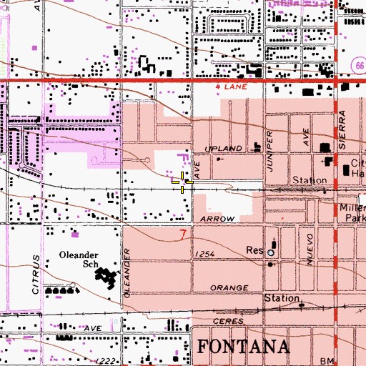Topographic Map of Knopf Seniors Center, CA