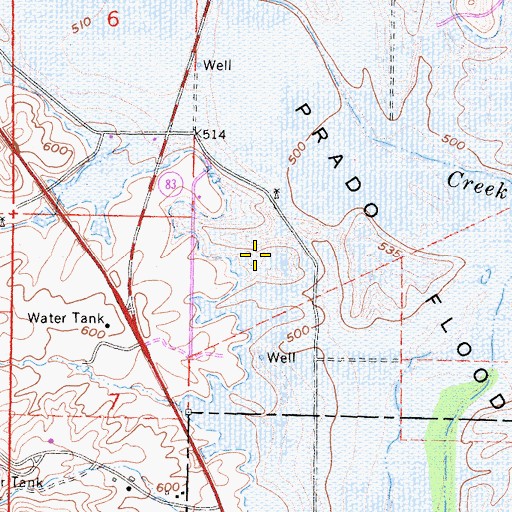 Topographic Map of Prado Dam Recreational Dog Activities Area, CA