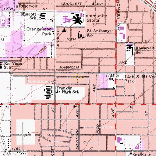 Topographic Map of Loving Shepherd Church of God, CA