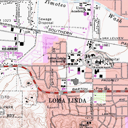 Topographic Map of Mortensen Hall, CA