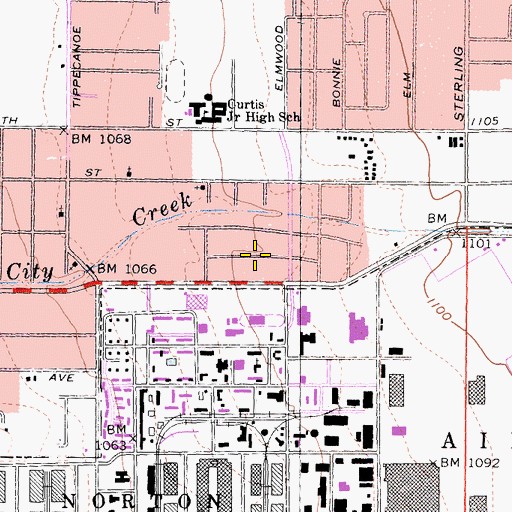 Topographic Map of North Norton, CA
