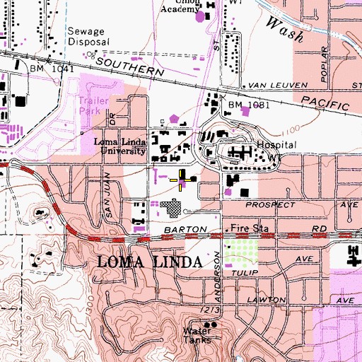 Topographic Map of Prince Hall, CA