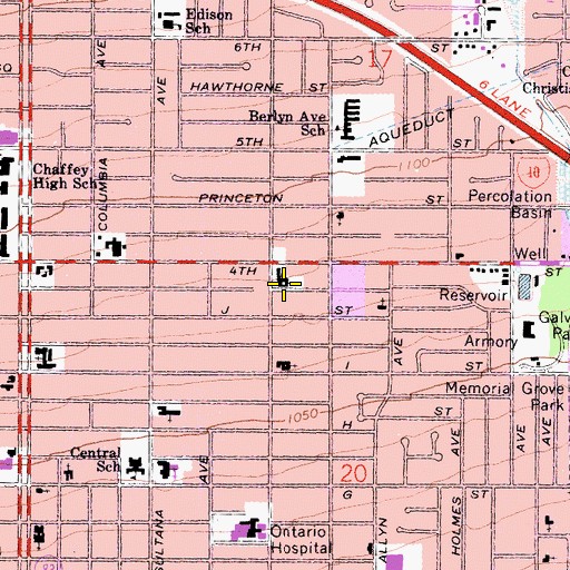 Topographic Map of The Church of Jesus Christ of Latter Day Saints, CA