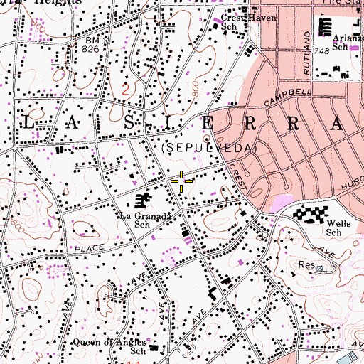 Topographic Map of Faith Baptist Church, CA