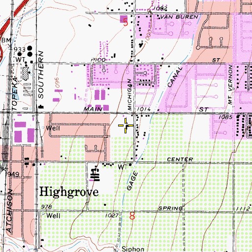 Topographic Map of Immanuel Baptist Temple, CA