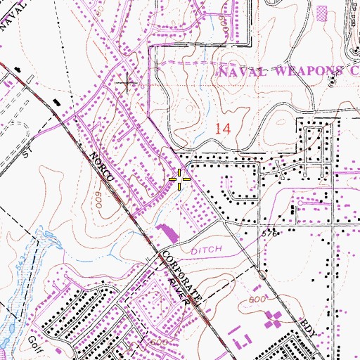 Topographic Map of Kips Korner Park, CA