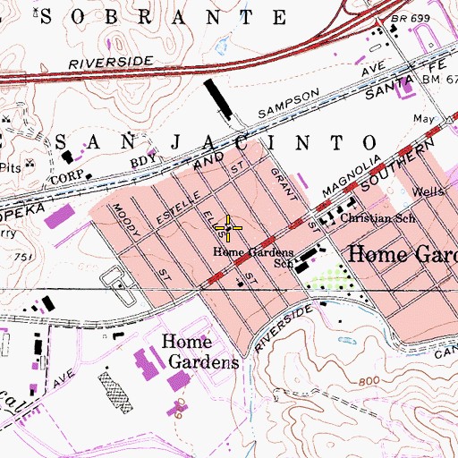 Topographic Map of Pilgrim Holiness Church, CA