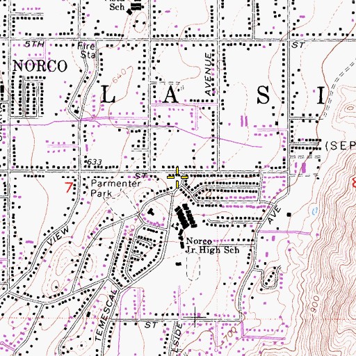 Topographic Map of Church of the Rock, CA