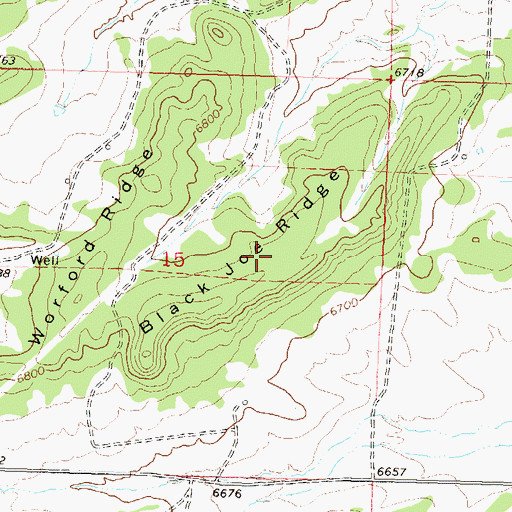 Topographic Map of Black Joe Ridge, CO