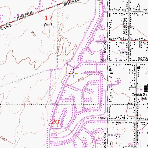 Topographic Map of Sky Country Elementary School, CA