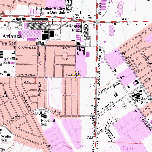Topographic Map of Bright Light Church of God, CA